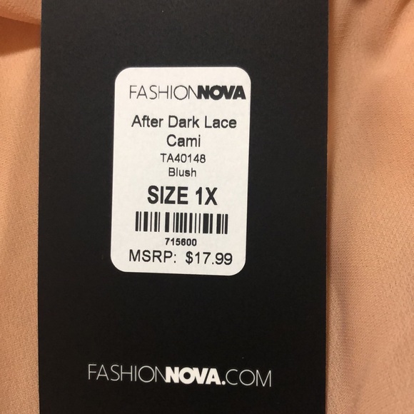 Fashion Nova size 1X peach lace cami - Picture 4 of 4